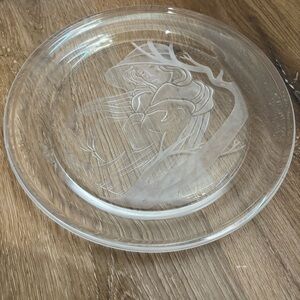 Michael Yates Angelica Country Ladies Morgantown Crystal Plate Hand Engraved